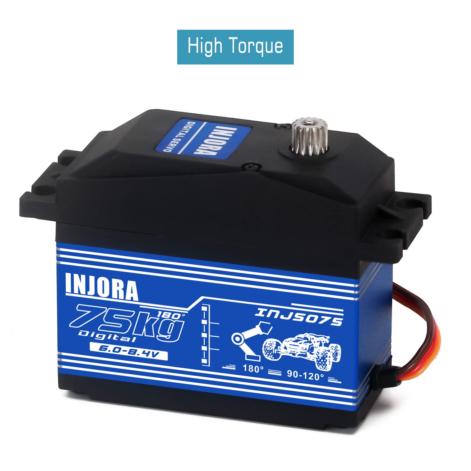 INJORA 75KG Digitales Servo Alto par Con Brazo 15T Para RC Modelo 1/5 Baja