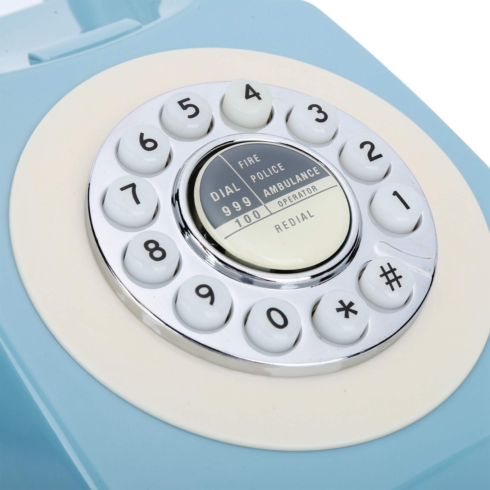 Domowy przewodowy telefon stacjonarny z pojedynczą linią, niebieski biurowy, retro, telefony stacjonarne do domu ，Telefon w stylu vintage