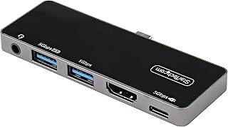 StarTech.com USB C Multiport Adapter - USB-C to 4K 60Hz HDMI 2.0, 100W Power Delivery Pass-Through Charging, 3-Port USB 3.0 Hub, Audio - USB-C Mini Dock - Portable USB Type-C Travel Dock (DKT30ICHPD)