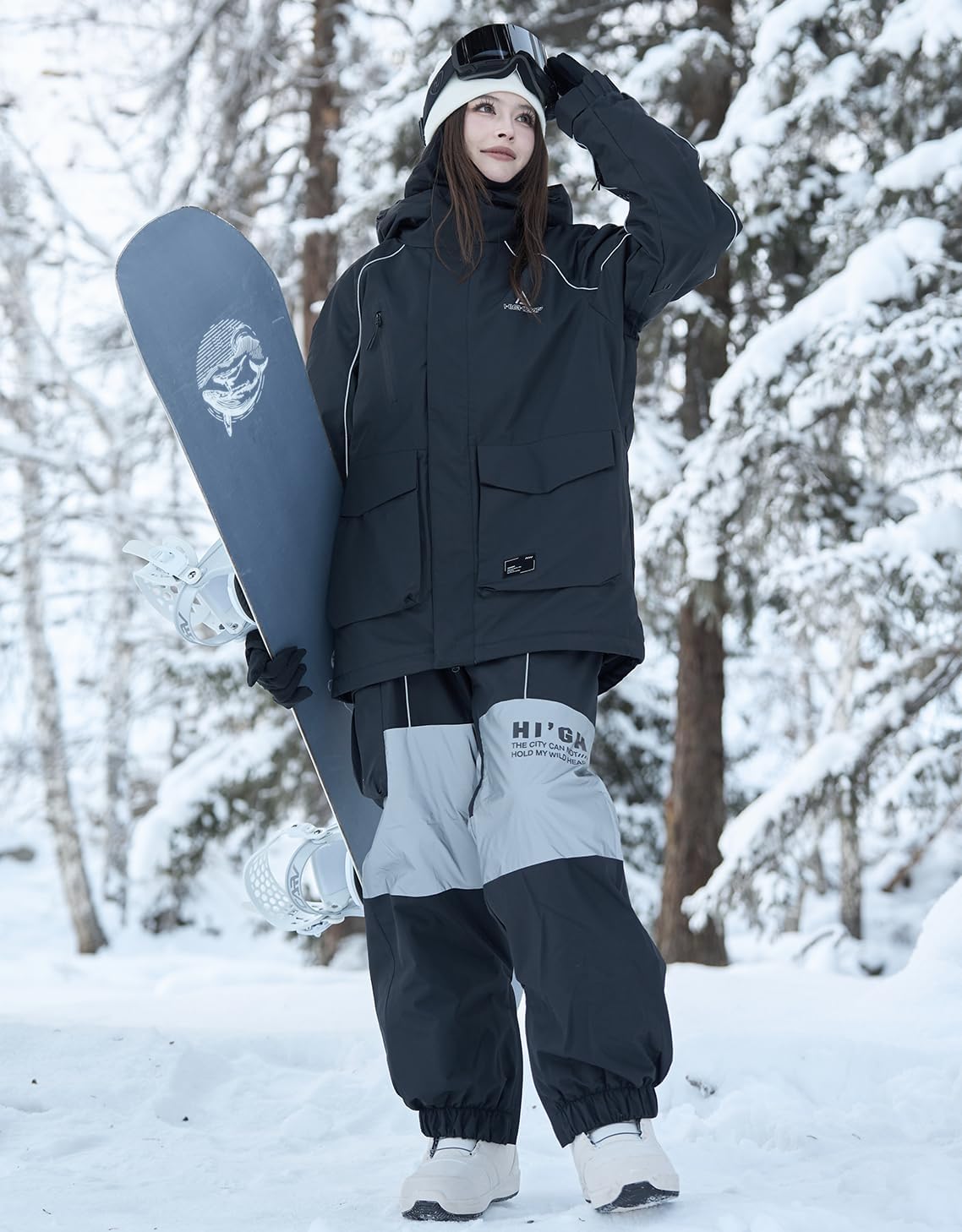 Ski Pants Snow Snowboard Pants Waterproof Insulated Baggy Windproof Hiking Winter Warm for Men Women - Image 3