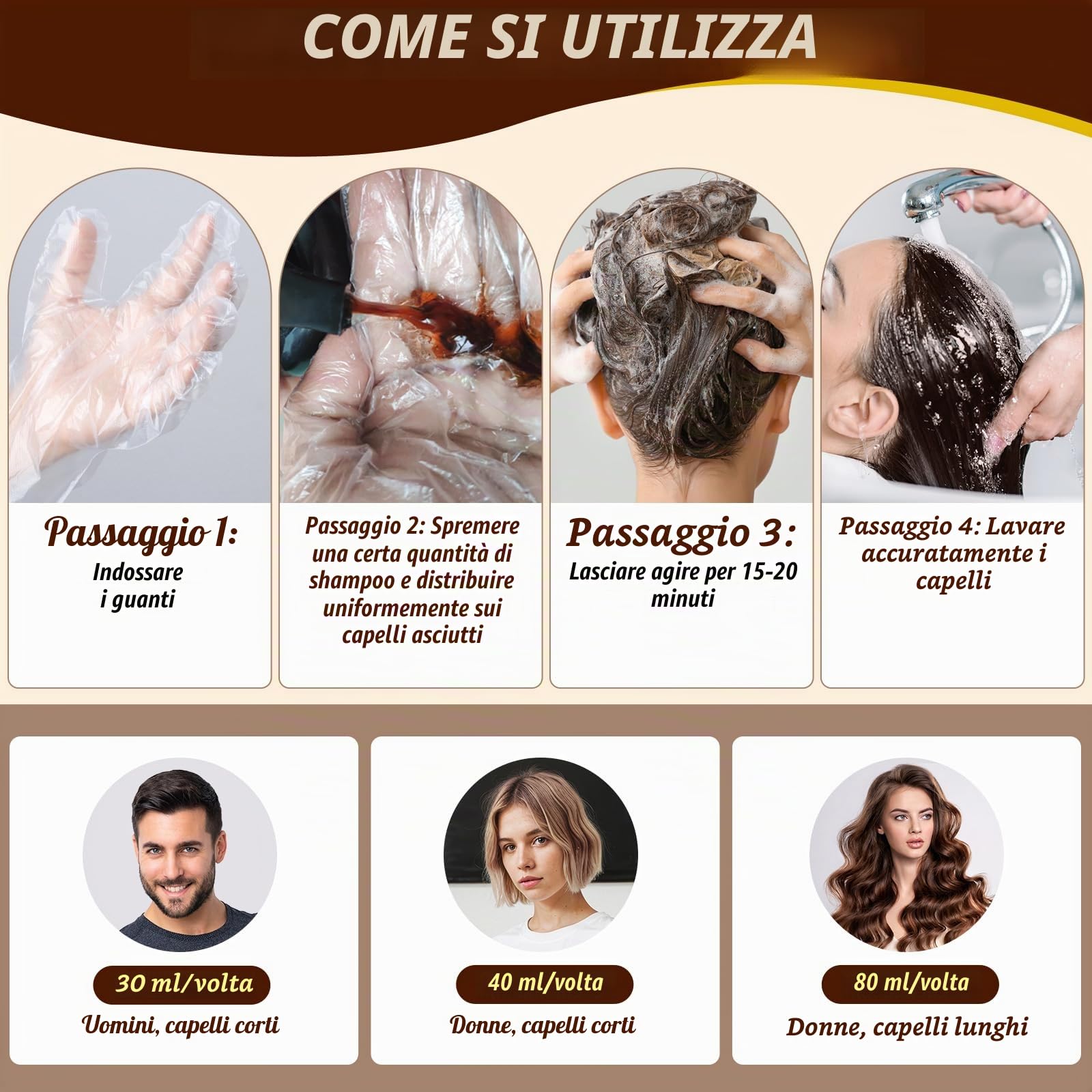 Shampoo 500ml per capelli di colore marrone scuro, per capelli grigi, shampoo istantaneo per uomini e donne, shampoo a colori naturale e a lunga durata, shampoo per capelli 3 in 1, shampoo per capelli
