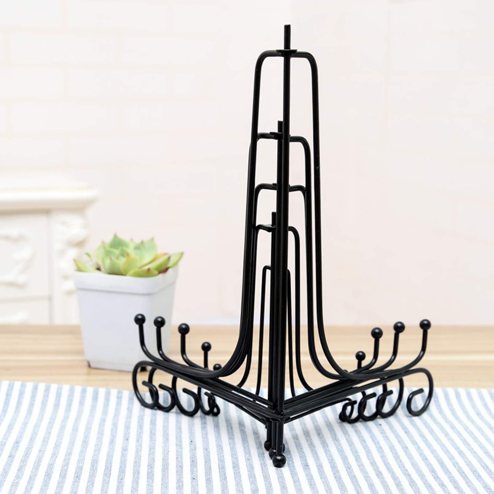 黒の金属製ディスプレイスタンド2個セット