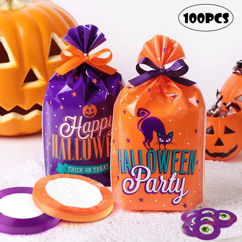 Halloween Candy Bags, Trick or Treat Goodie Bags, Gift Bags for Halloween Ghost Party Decoration, Treat Gift Bags for Kids Party Favors, Children Snacks Storage for Event Supplies