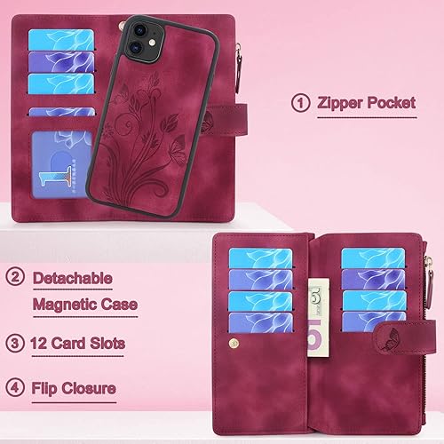 Miniatura 3 de Lacass Funda compatible con iPhone 11 de 6.1 pulgadas ranura para tarjeta Soporte para dinero en efectivo para tarjetas de identificación, bolsillo