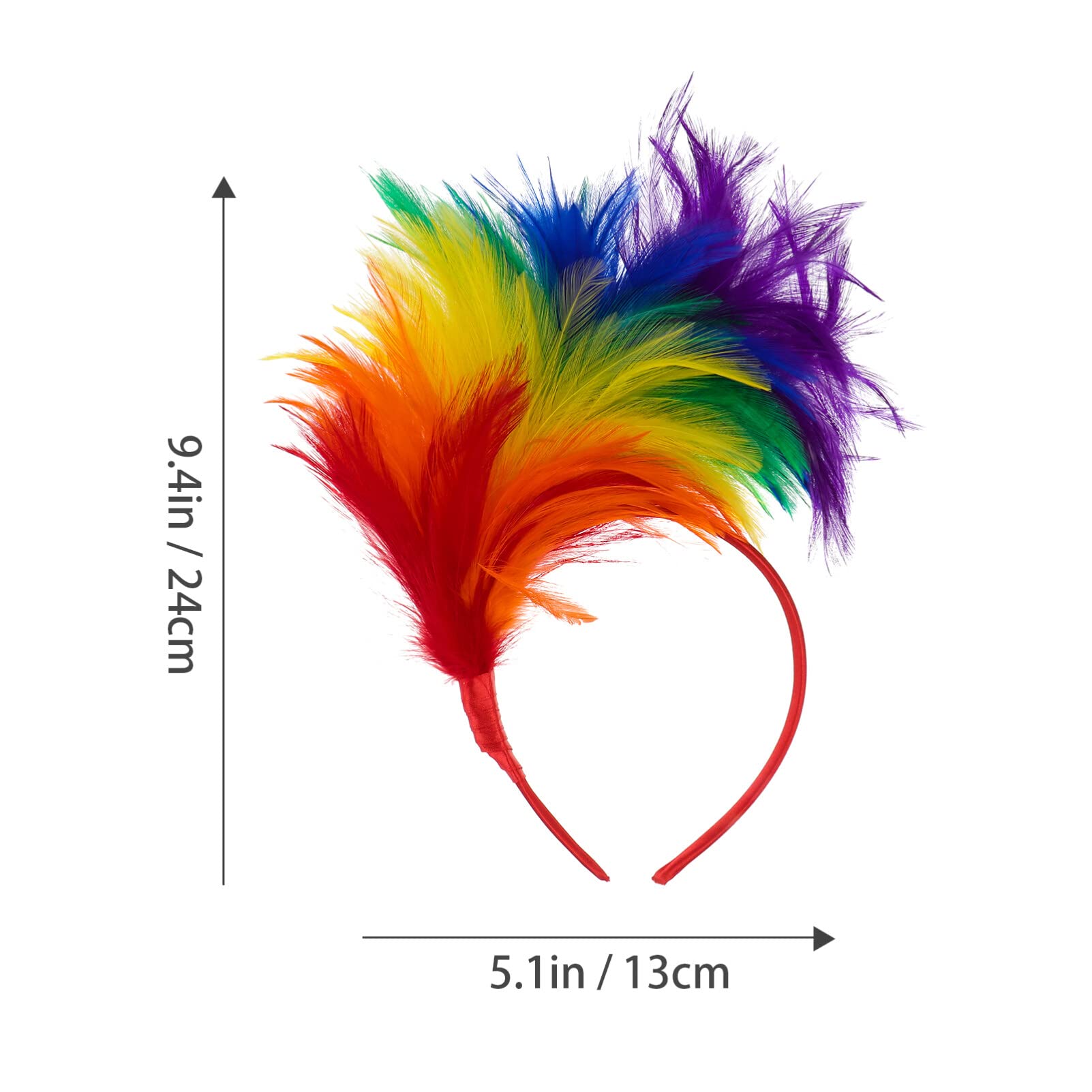Fascinator Headband Donna in Piuma Arcobaleno, Headpiece Elegante | Party Headwear per Occasioni Speciali e Prom, Wedding Headwear Fissaggio Stabile, Oktoberfest Party