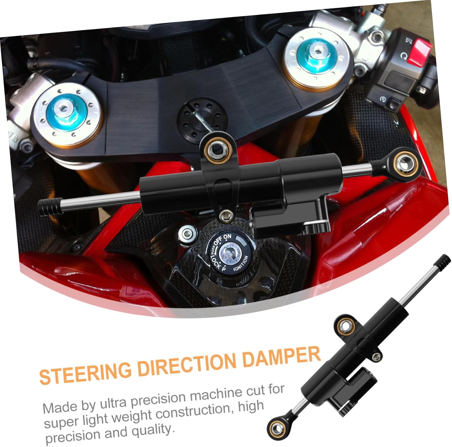 Cabilock Dual Steering Stabilizer for Motorcycle Directional Steering Damper Lightweight Easy Installation