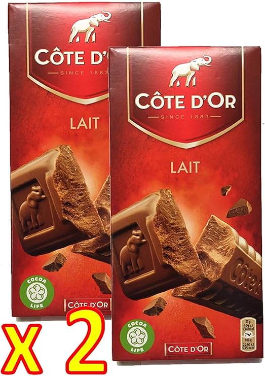 Côte d'Or Chocolat au lait 200 g x 2 Chocolat au lait belge