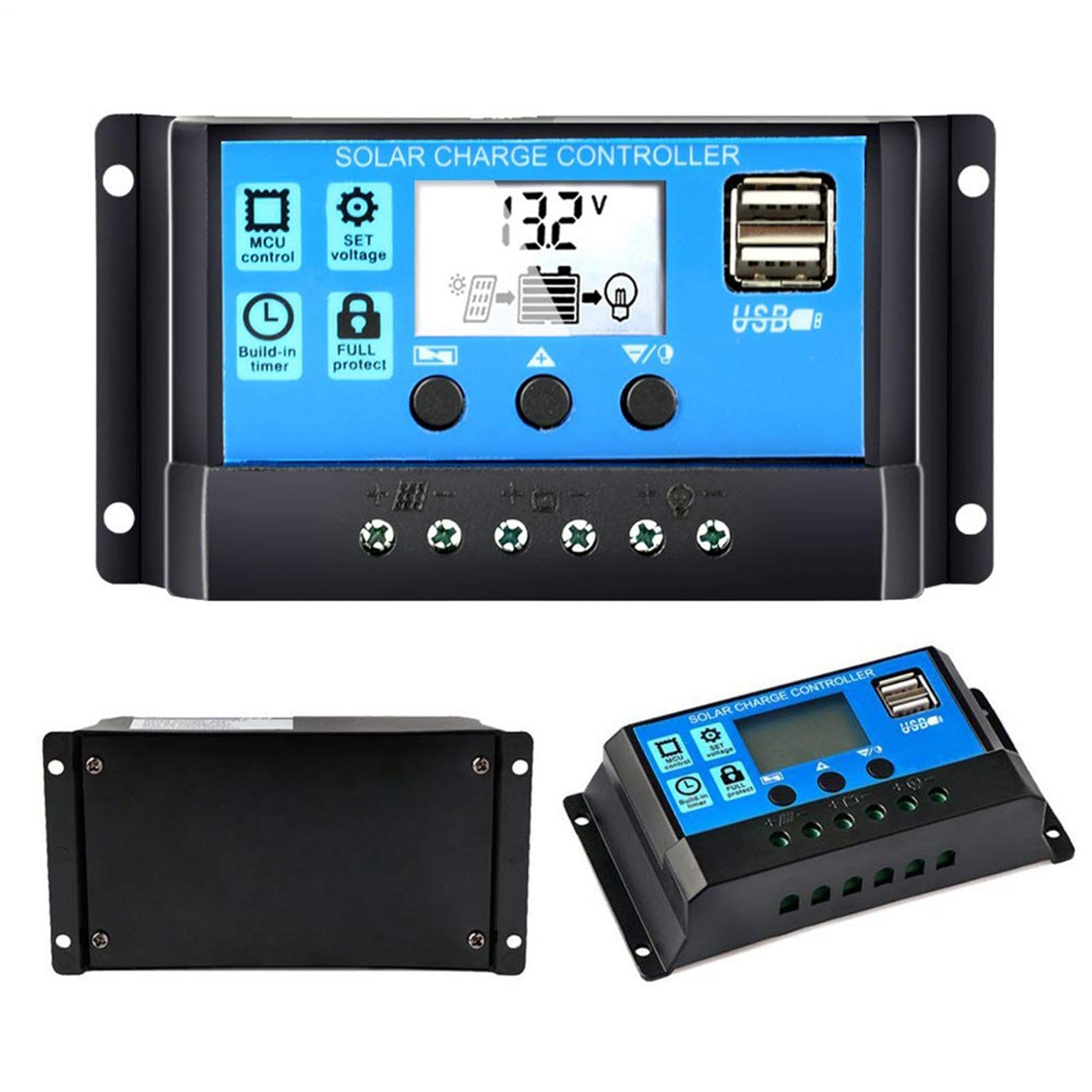 Keptfeet di Pannelli solari - Pannello Solare 12V 18W e Kit convertitore 300W,Solare da DC12V a AC110/220V 30A con Porte USB e Display a LED