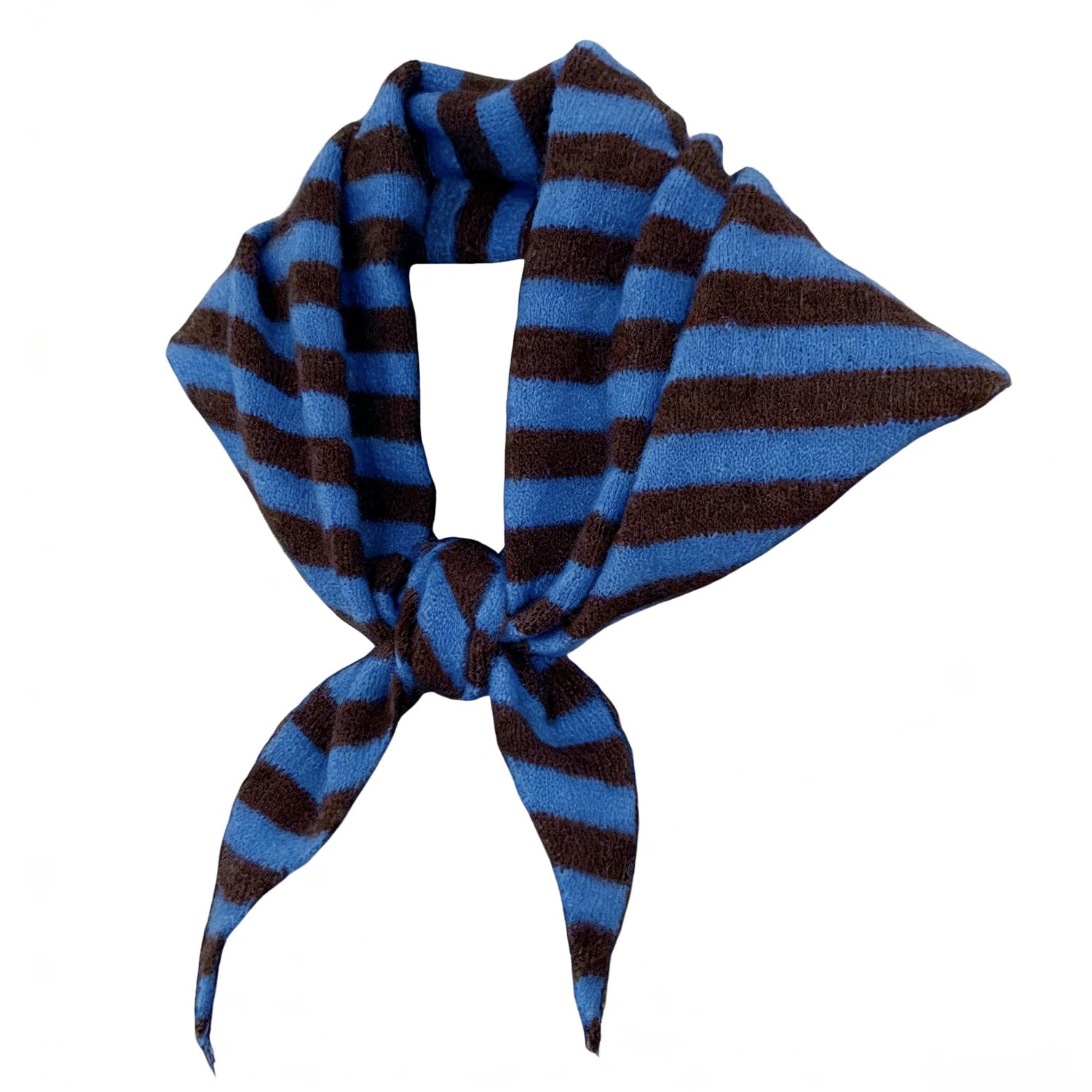 Nievajio 1 Piece Stripe Knitted Triangle Scarf for Women, Stylish Knitted Scarf, Y2k Aesthetic Headscarf Shawl Cozy Neck Warmer Versatile Head Wrap