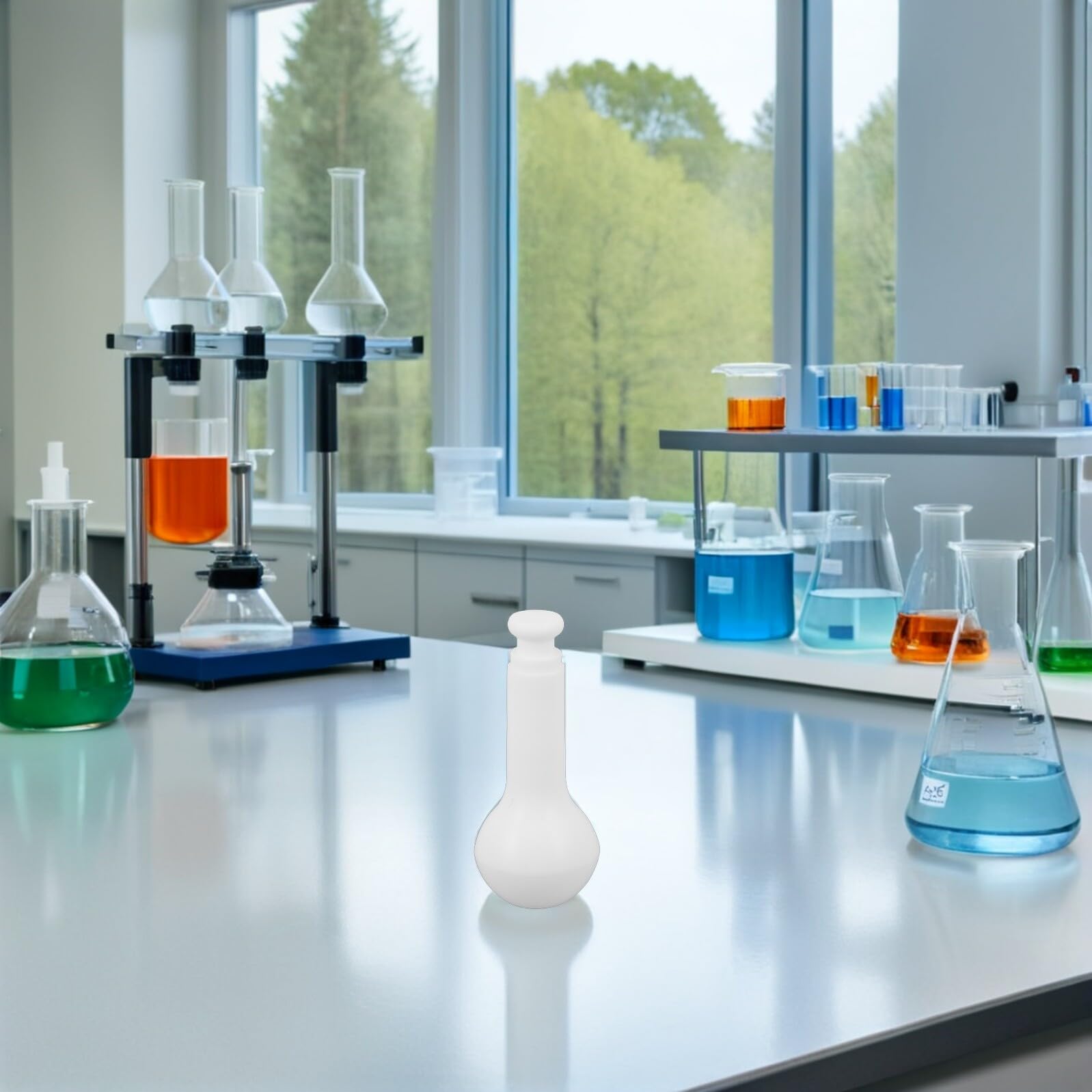 Matraz Erlenmeyer de Ptfe 25 Ml Vaso Medidor Químico Resistente a Alta Temperatura Botella Graduada para Laboratorio Científico y Experimentos Educativos