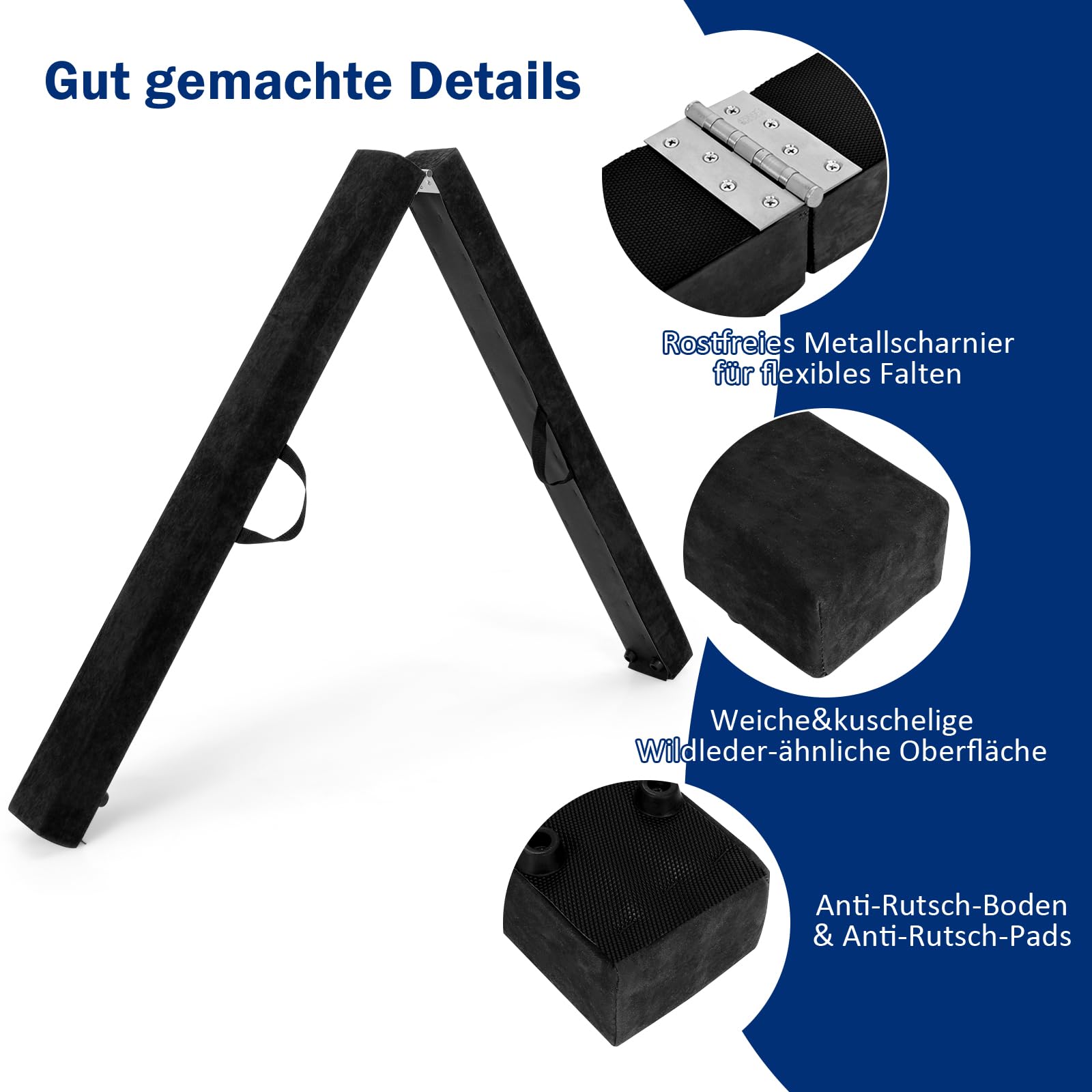 GOPLUS Schwebebalken für Zuhause, 210x10x8cm Gymnastikbalken Balancierbalken mit Griffen, Turnen Balken rutschfest für Kinder & Anfänger