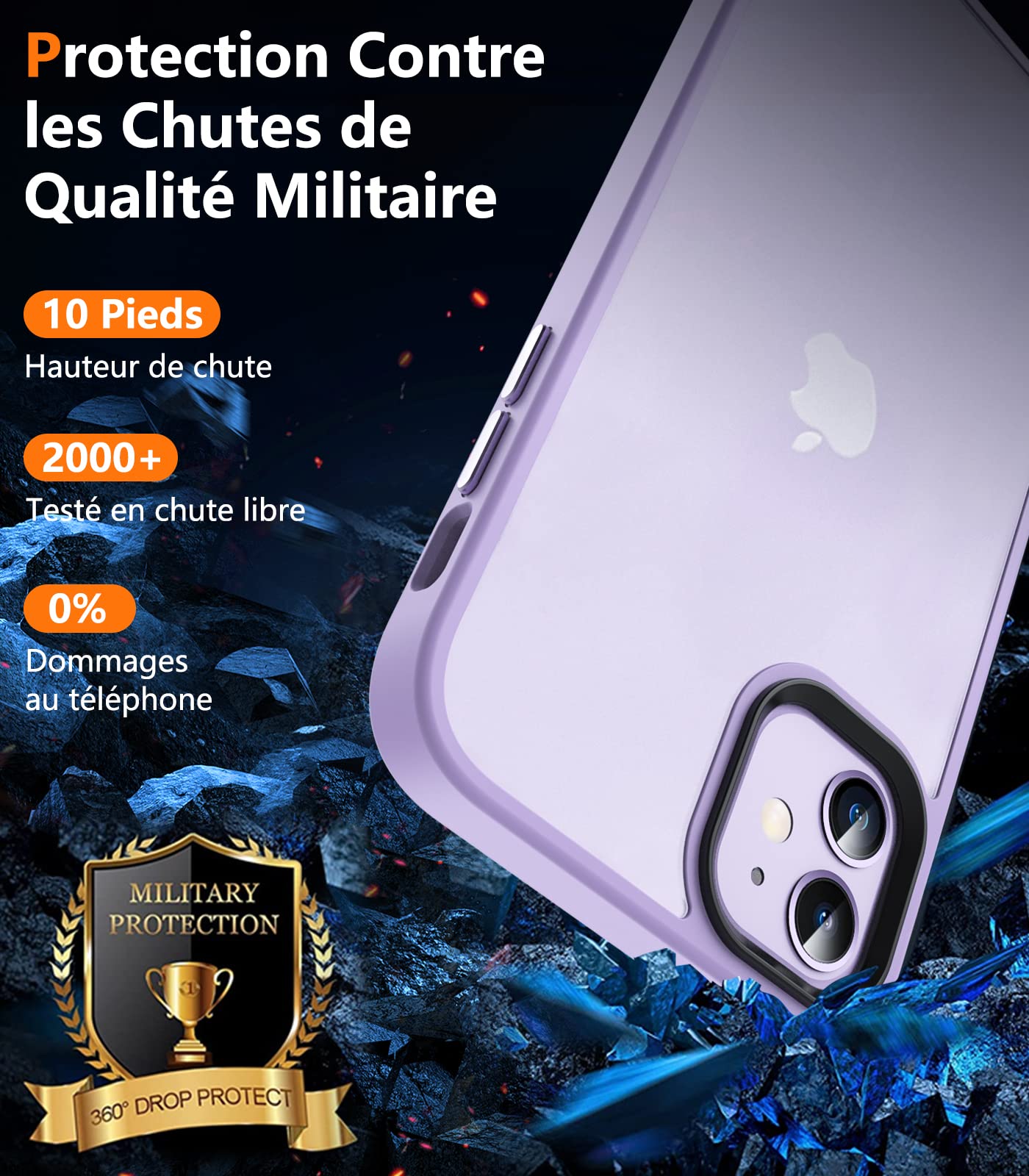 Hensinple Cover iPhone 11, Custodia per iPhone 11 Antiurto 360 Gradi