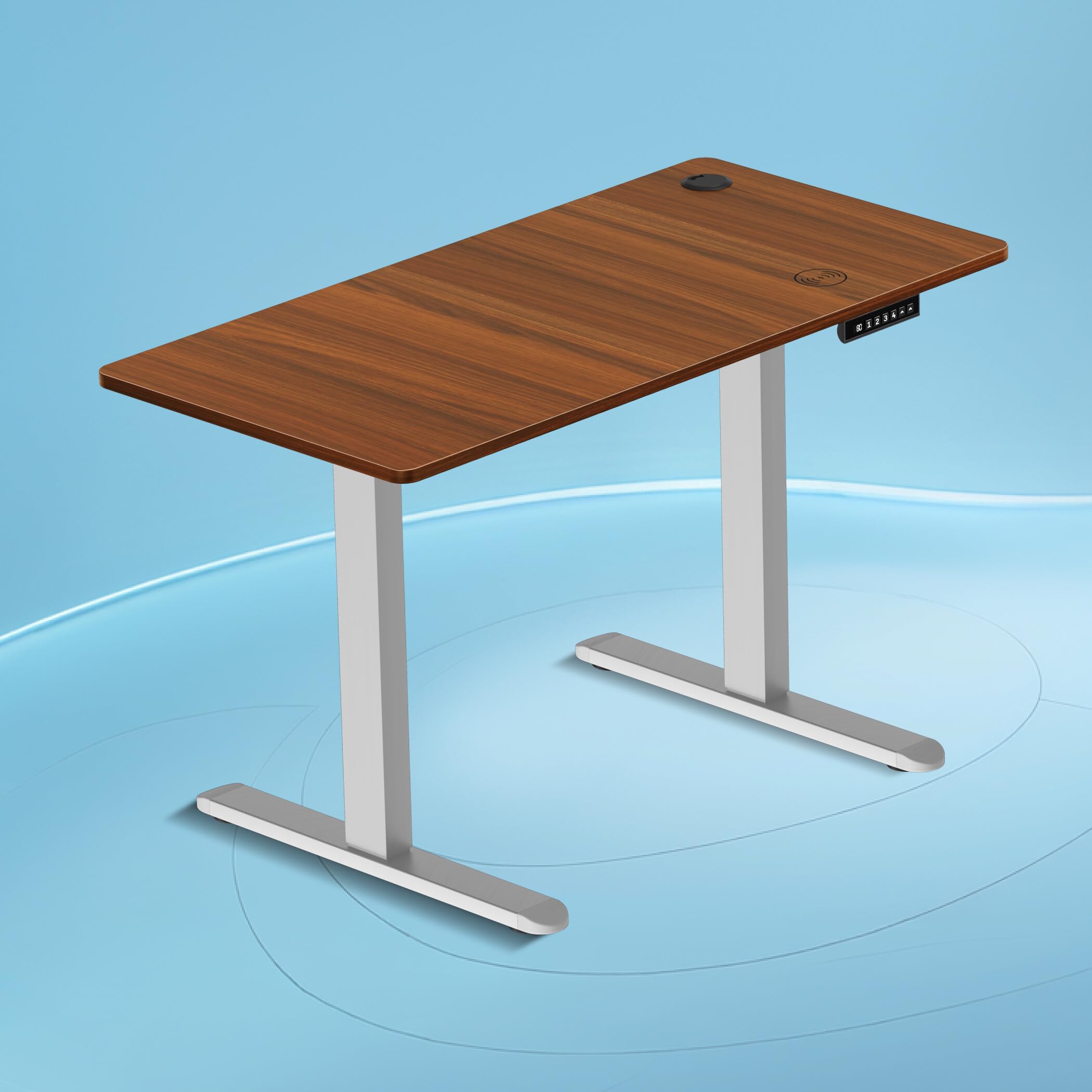 The Sleep Company AeroPro Electric Height Adjustable Desk | Ergonomic WFH Table | 4 Memory Presets | Wireless Charging | 2 Yr Warranty | 1600x700 Top | Free Installation | Wooden & White