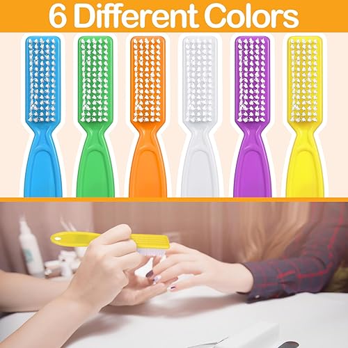 Miniatura 4 de Mifoci 120 cepillos de uñas con agarre para limpiar uñas, limpiador de uñas, cepillo de limpieza de uñas a granel, cerdas suaves y rígidas,