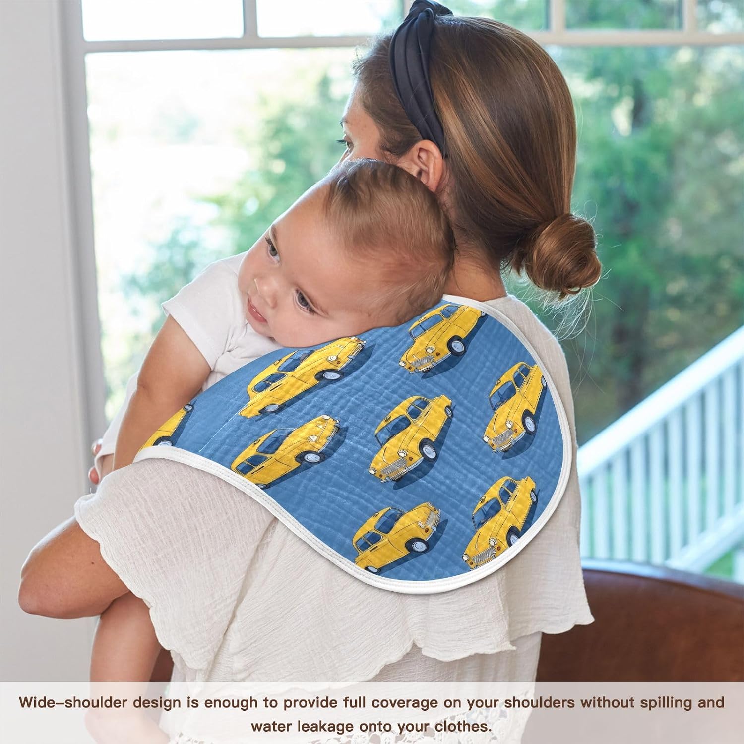 vvfelixl Baby Burp Cloths Classic Yellow Taxis Baby Newborn Cotton Burping Cloths Set Babys Washcloths 4 Pack