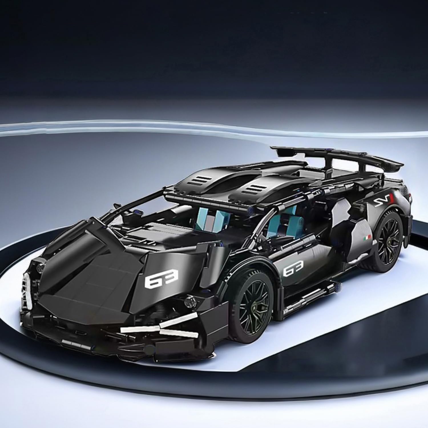 Minxtech Supersportwagen Bausteine Sets, 1314 Teile Technik Sportwagen Modell Bauset Auto Modellbausatz, 1:14 Rennwagen Modell Bausteine Bausatz, Kompatibel mit Mainstream Marken - Schwarz