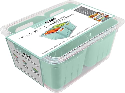Miniatura 1 de Kitchen Spaces KSDCB12-AMZ - Organizador apilable de almacenamiento de alimentos para refrigerador, congelador y despensa, 8.8 x 6.8 x 3.9 pulgadas,
