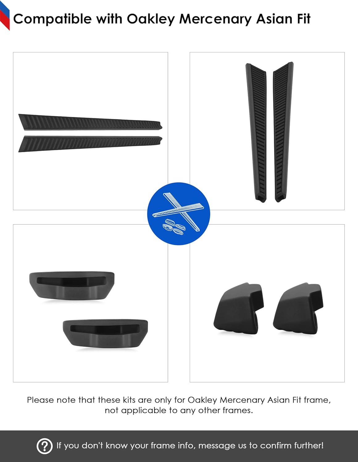 BLAZERBUCK Replacement Sock Kits Earsocks & Nose Piece for Oakley Mercenary Asian Fit OO9424F Sunglasses