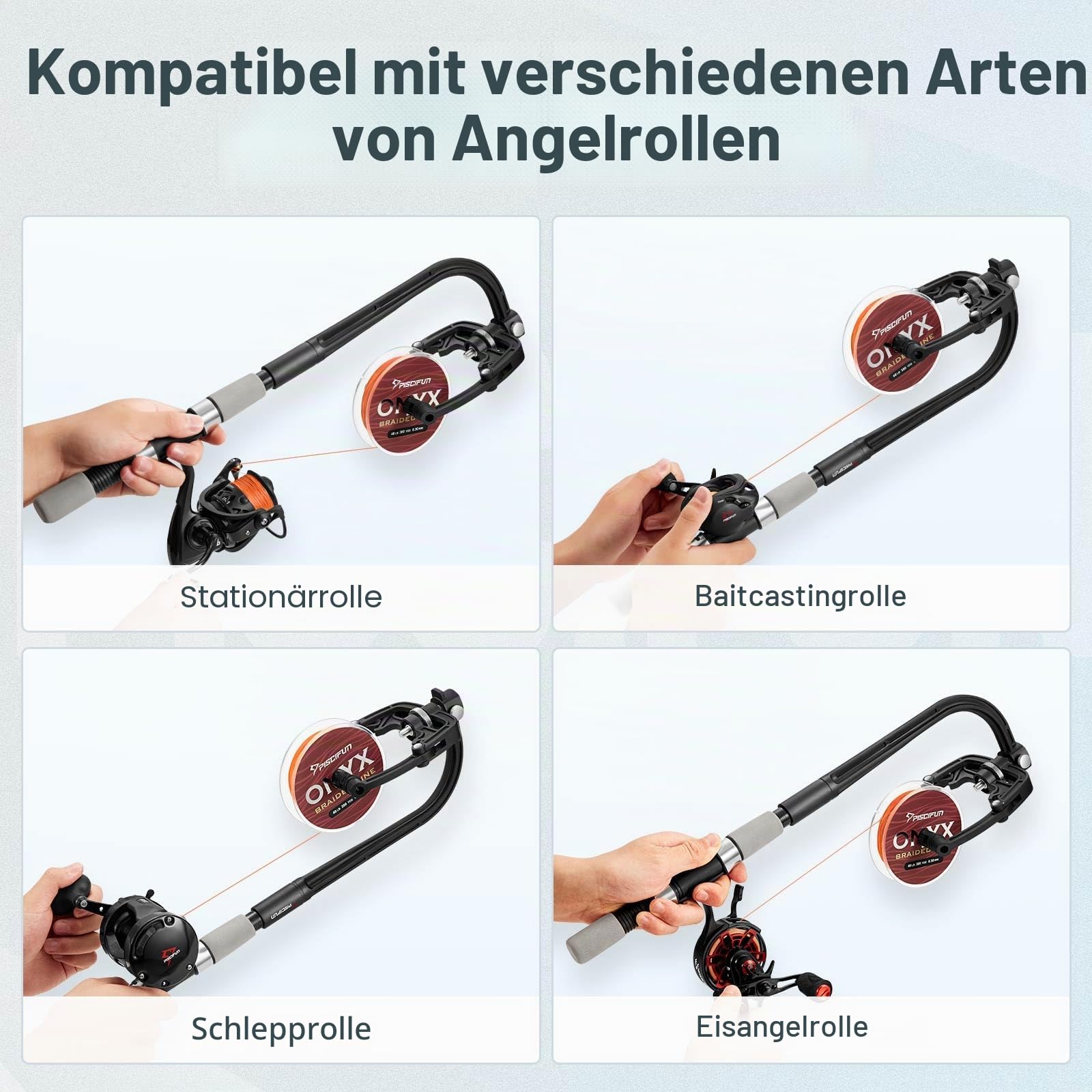 piscifun Angelschnur Winder-Drucksystem Maschine Spinnrolle Spule Freilaufsystem Station System Automatische Spulen Halter