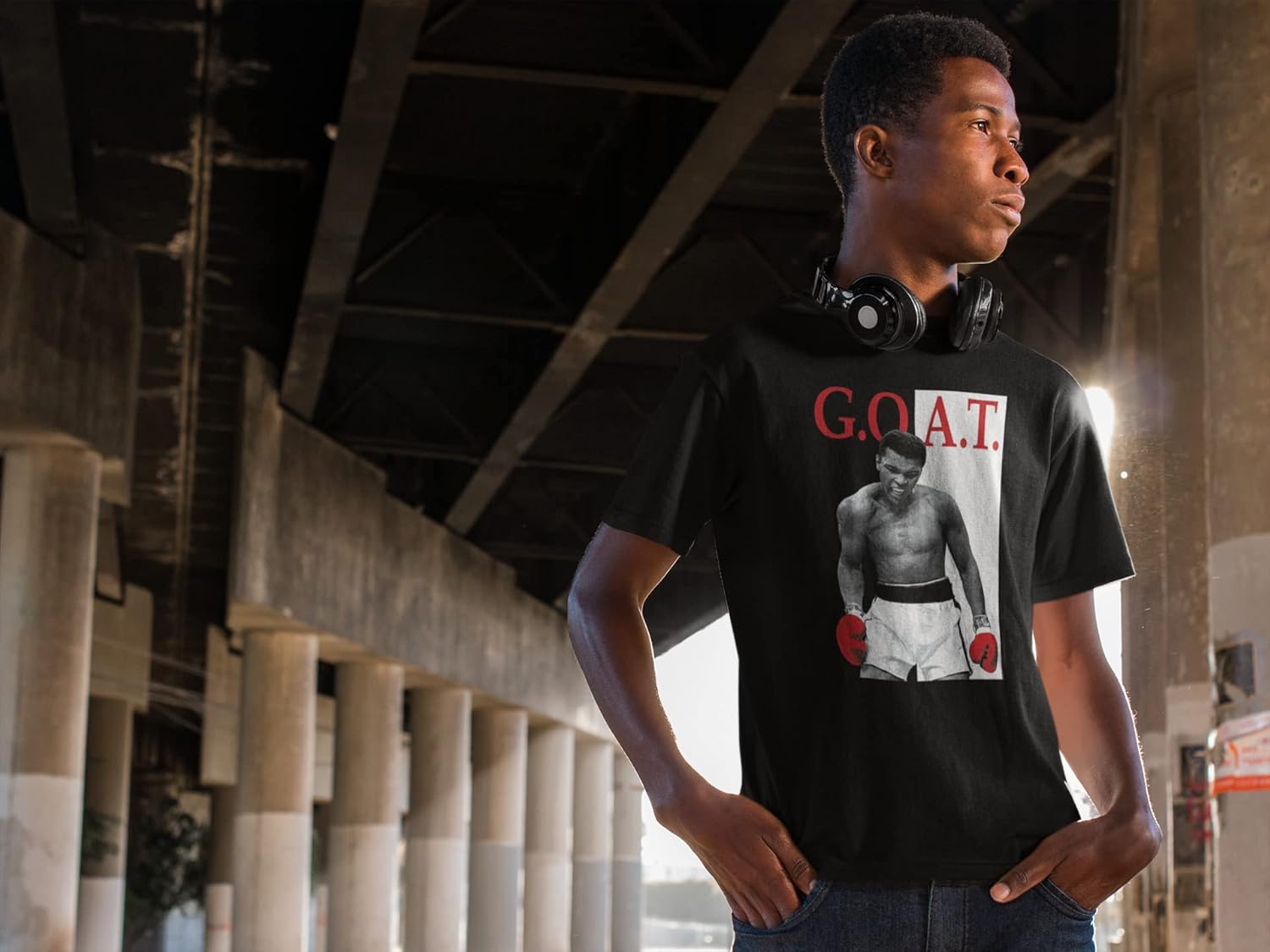 Muhammad Ali T Shirt Heavyweight Champion Goat Adult Short Sleeve T-Shirts Graphic Tees Boxing Shirt