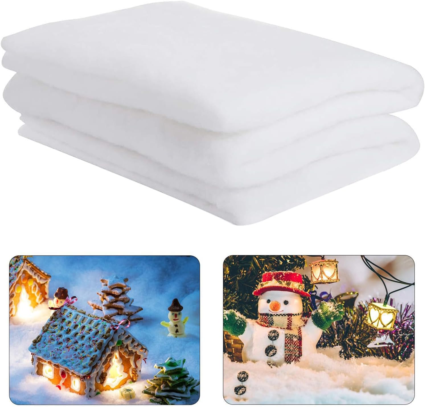 Christmas Snow Blanket Roll White Artificial Snow Carpet Fake Cover for Tree Table Winter Party Display Christmas Blanket