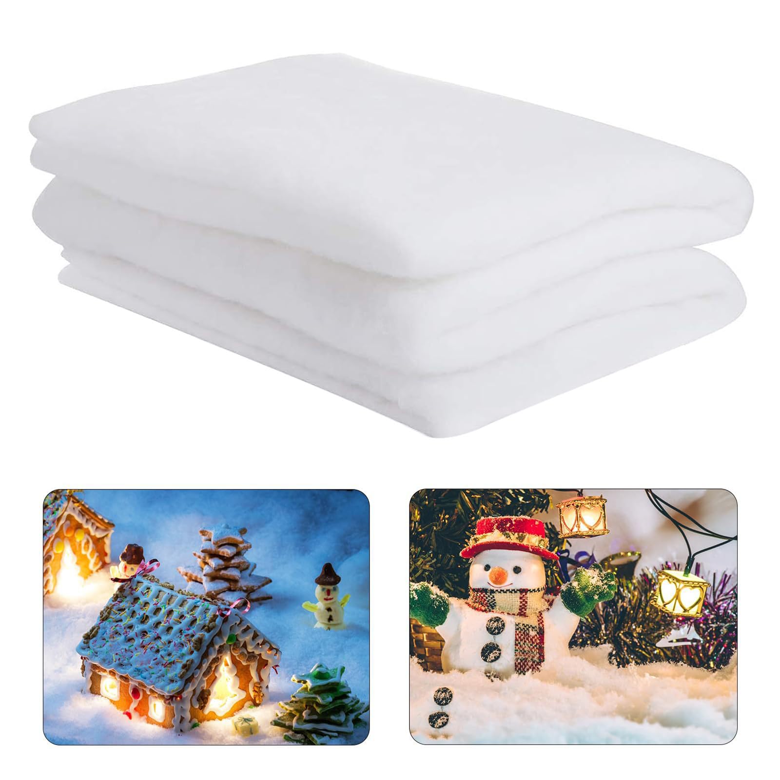 Ozeau Christmas Fake Snow Artificial Snow Blanket Cotton Lightweight Indoor Snow Christmas Tree Village Display Winter