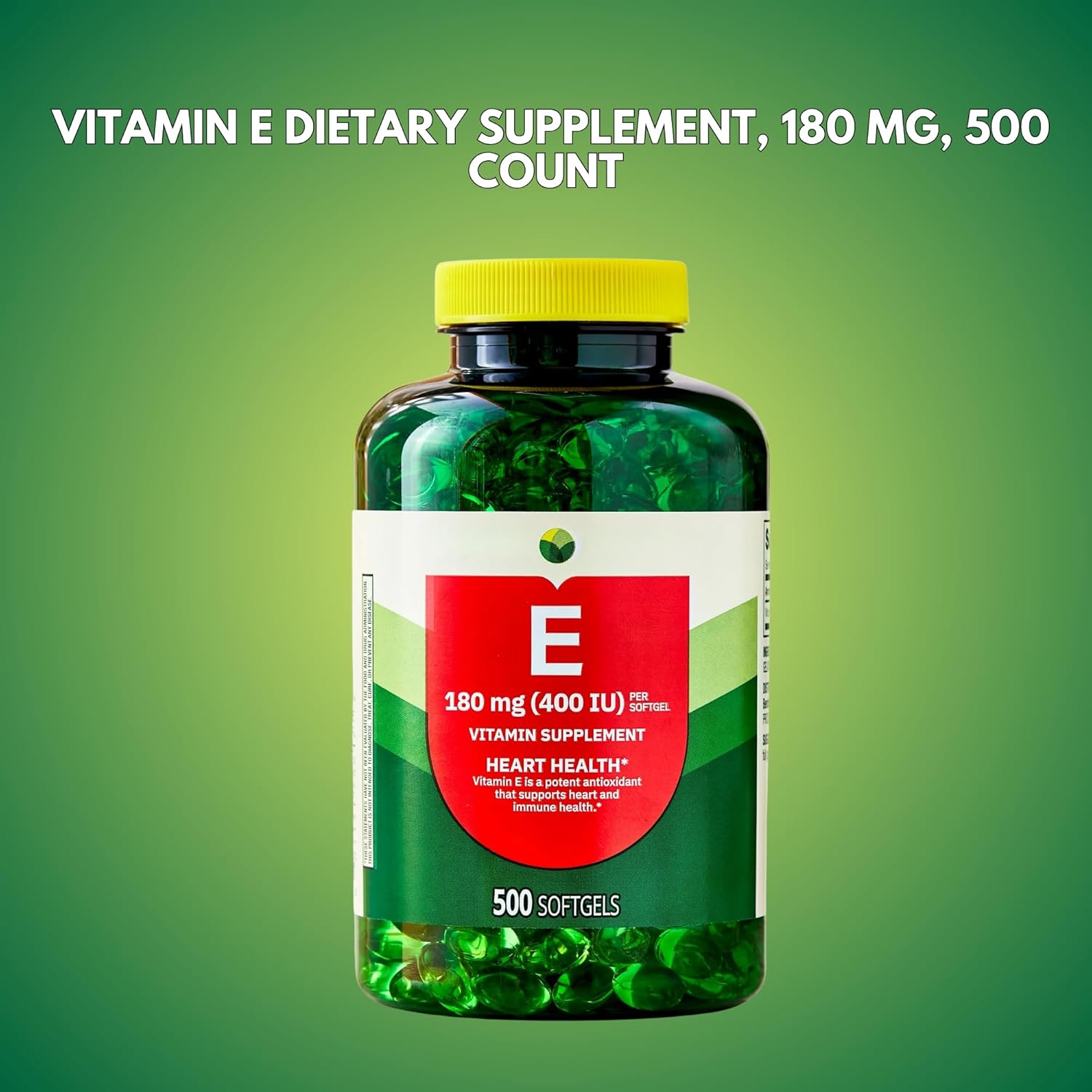 KP+ Vitamin E 180 mg (400 IU) | Heart & Immune Health | 500 Softgels | Gluten Free Dietary Supplement