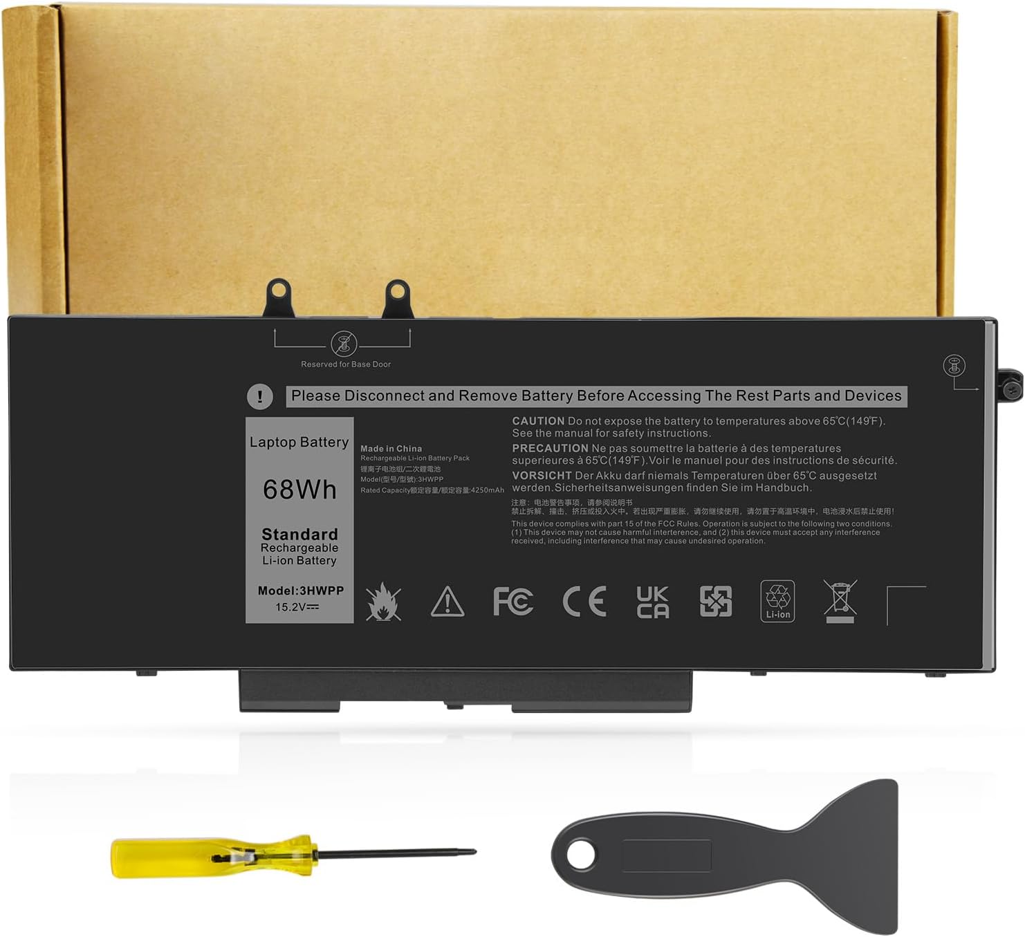 3HWPP Laptop Battery Replacement for Dell Latitude 5401 5410 5411 5501 5510 5511 Precision 3541 3551 inspiron 7706 2-in-1 inspiron 17 7500/7506 2-in-1 03HWPP 10X1J N2NLL 1VY7F 3YNXM 451-BCMN