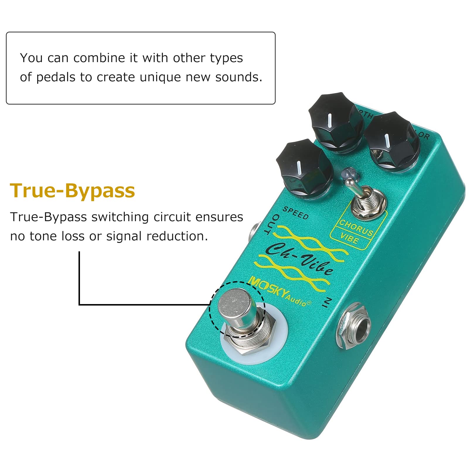 Lechnical Pedale Effetto Chorus/Vibe Pedale Effetti per Chitarra Pedale Singolo Effetto Mini