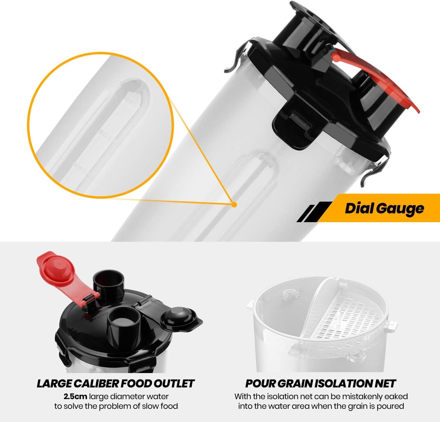 HETH 2-in-1 Dual Chamber Dog Water Bottle and Food Container for Walking and Traveling, Leak Proof and Portable Bottle with 2 Collapsible Bowls for Your Pets (White)