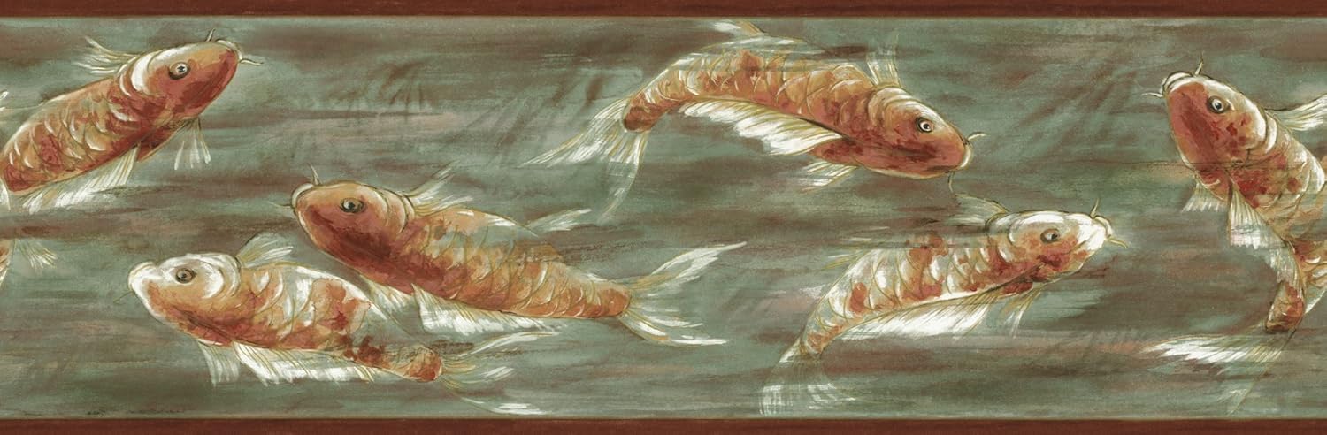 Brewster Home Fashions 80B64167 Borders and More Coy Fish Wall Border, 6.875-Inch by 180-Inch