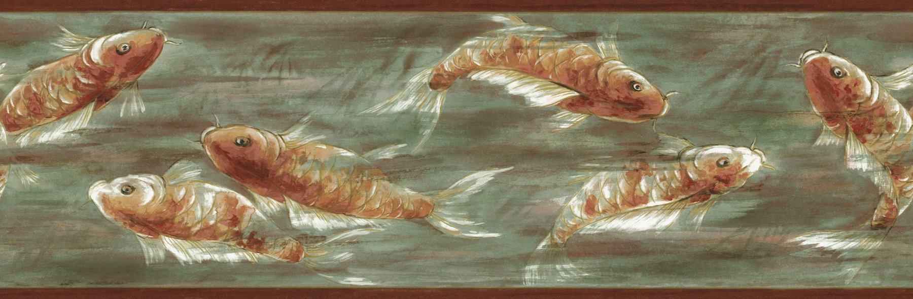 Cenefa de pared de peces Coy Brewster 80b64167 decorativa para el hogar de 6.875x180 pulgadas