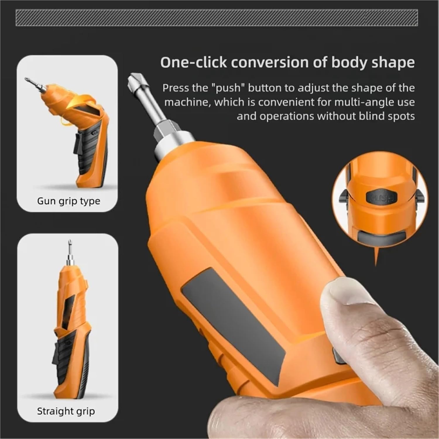 Electric Screwdriver, Cordless Electric Screwdriver Rechargeable Powerful Impact Wireless Set Mini Drill Power Tools,Cordless