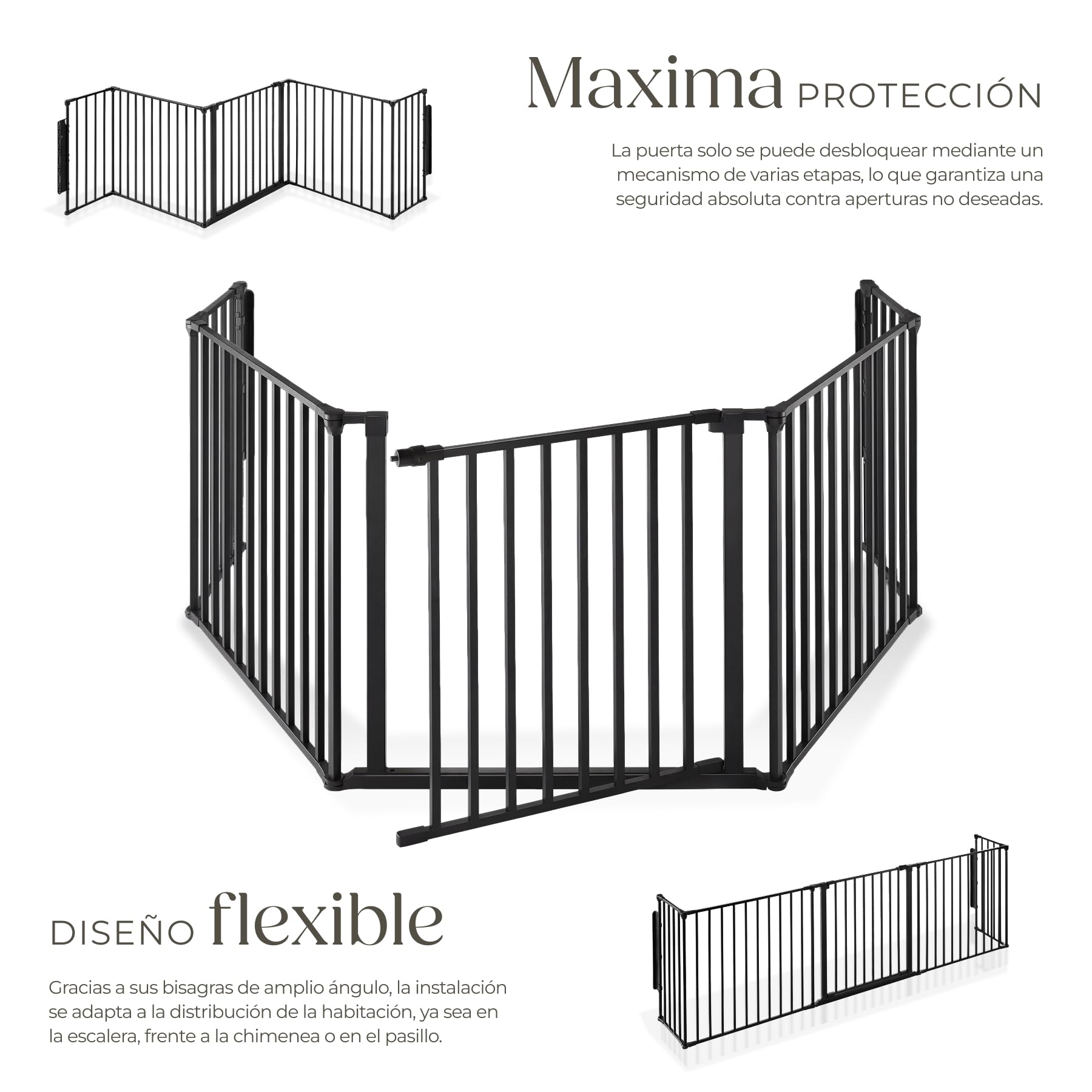 tectake® Salvachispas Chimenea Plegable, Protector Chimenea Niños, Valla Seguridad Infantil de 5 Elementos, Rejilla Chimenea Articulada, Barrera para Perros, Barrera Seguridad Niños - 290cm