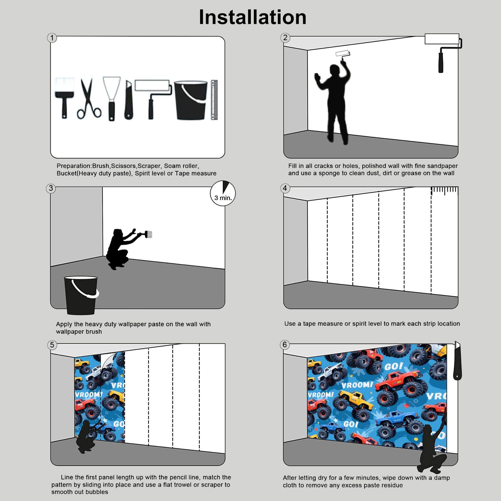 Vlies Fototapete Amerikanischer Cartoon-Industriestil Autos und 250x175cm,Fototapeten,Tapeten,für Wohnzimmer Schlafzimmer,Vliestapete Wandtapete Tapete 3D Effekt,Tapetenkleister erforderlich