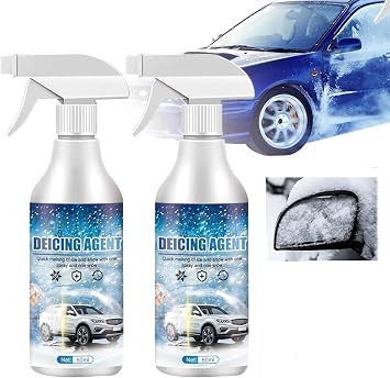 De - Icer for Car Windshield Defroster, Window Snow Spray, Deicing Spray, Melting Spray, Deicer for Car Windshield, Winter Car Essentials, Fast Ice & Snow Melting Spray 60ml 2pcs