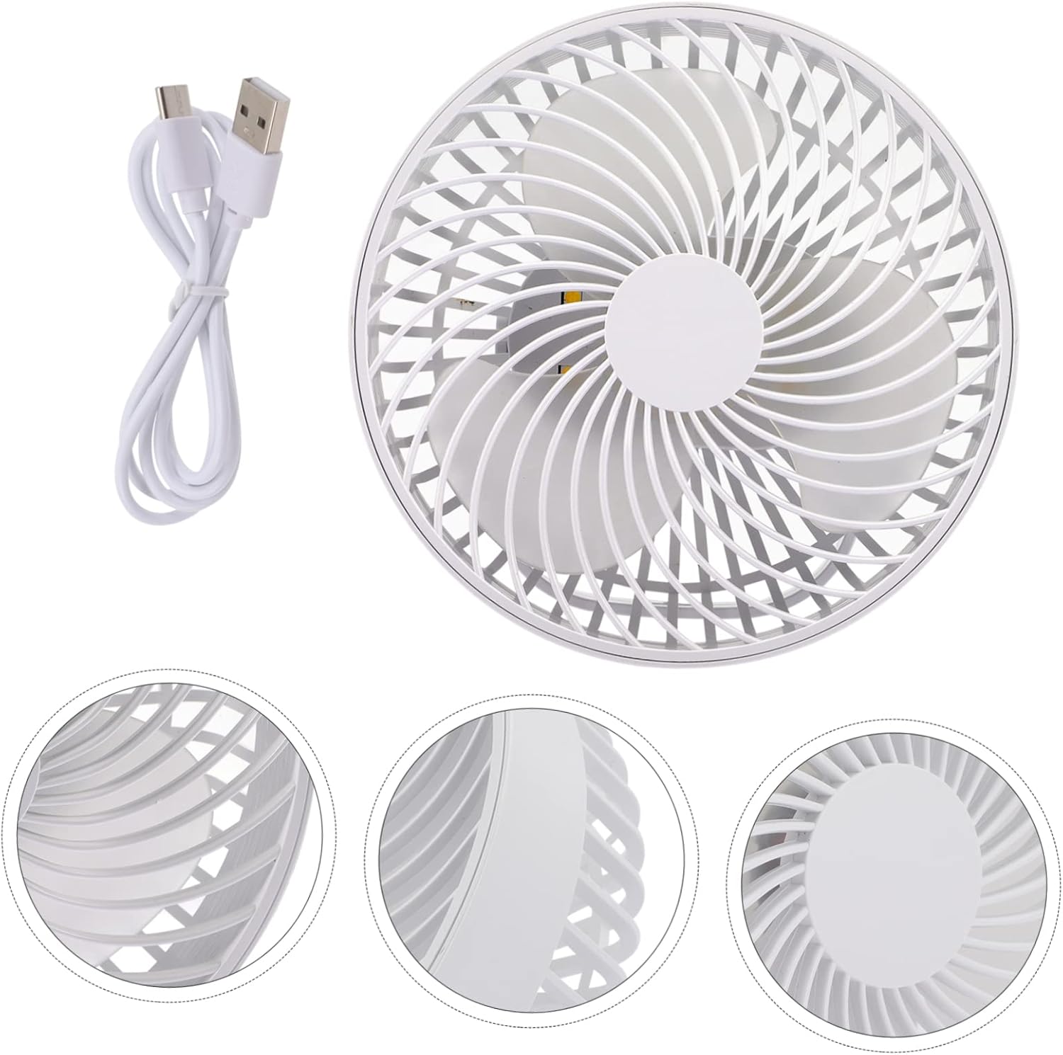 Zerodeko Pcs Silent Fan Speed Modes Night Light Compact Desk Fan for Office Study Travel