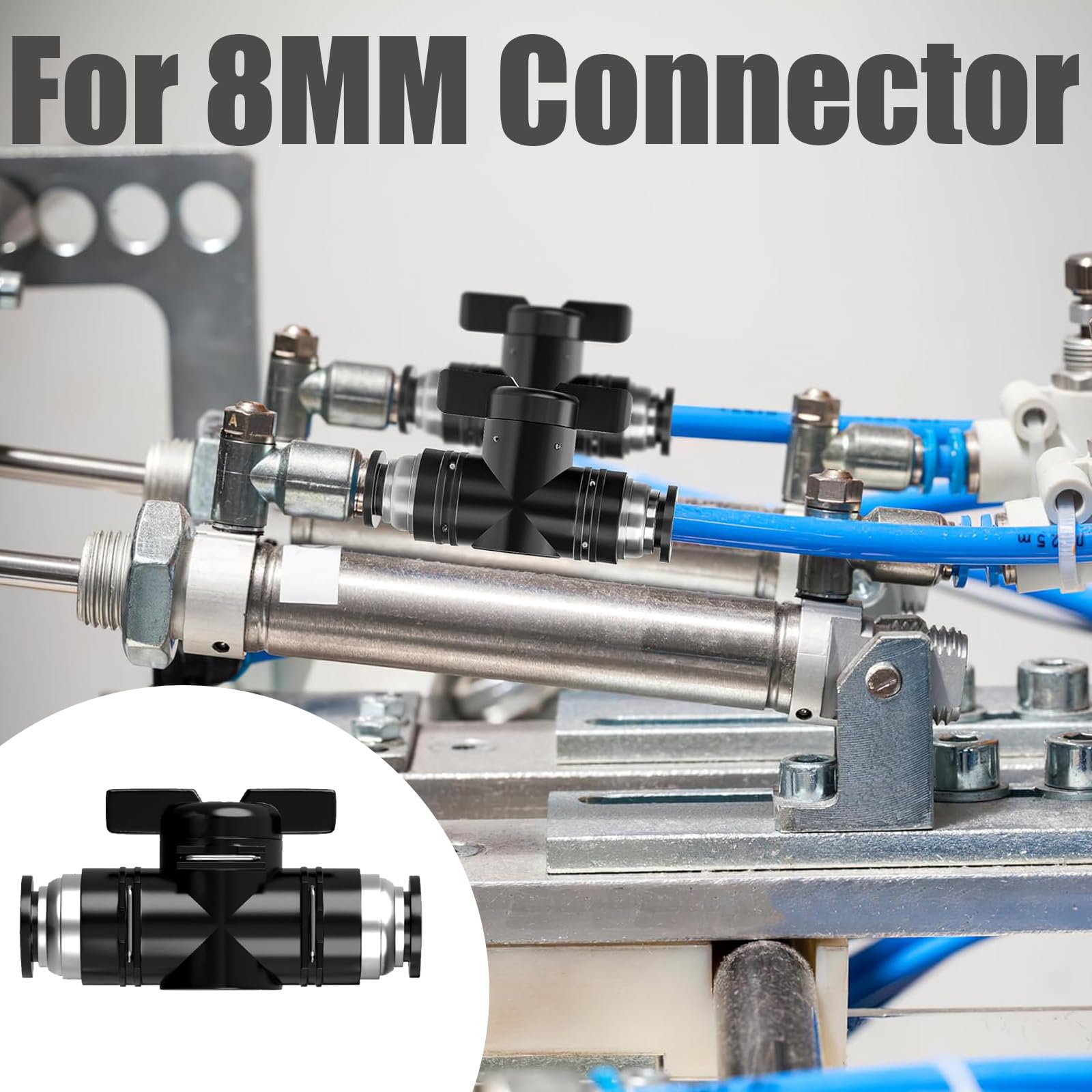 6 Pezzi Tubo Dritto 8Mm Connettore Pneumatico Dritto Valvole Pneumatici Valvola Pneumatica Valvola a Sfera Valvola Dell'Aria Buona Tenuta, per Il Collegamento Rapido di Condotti d'Aria
