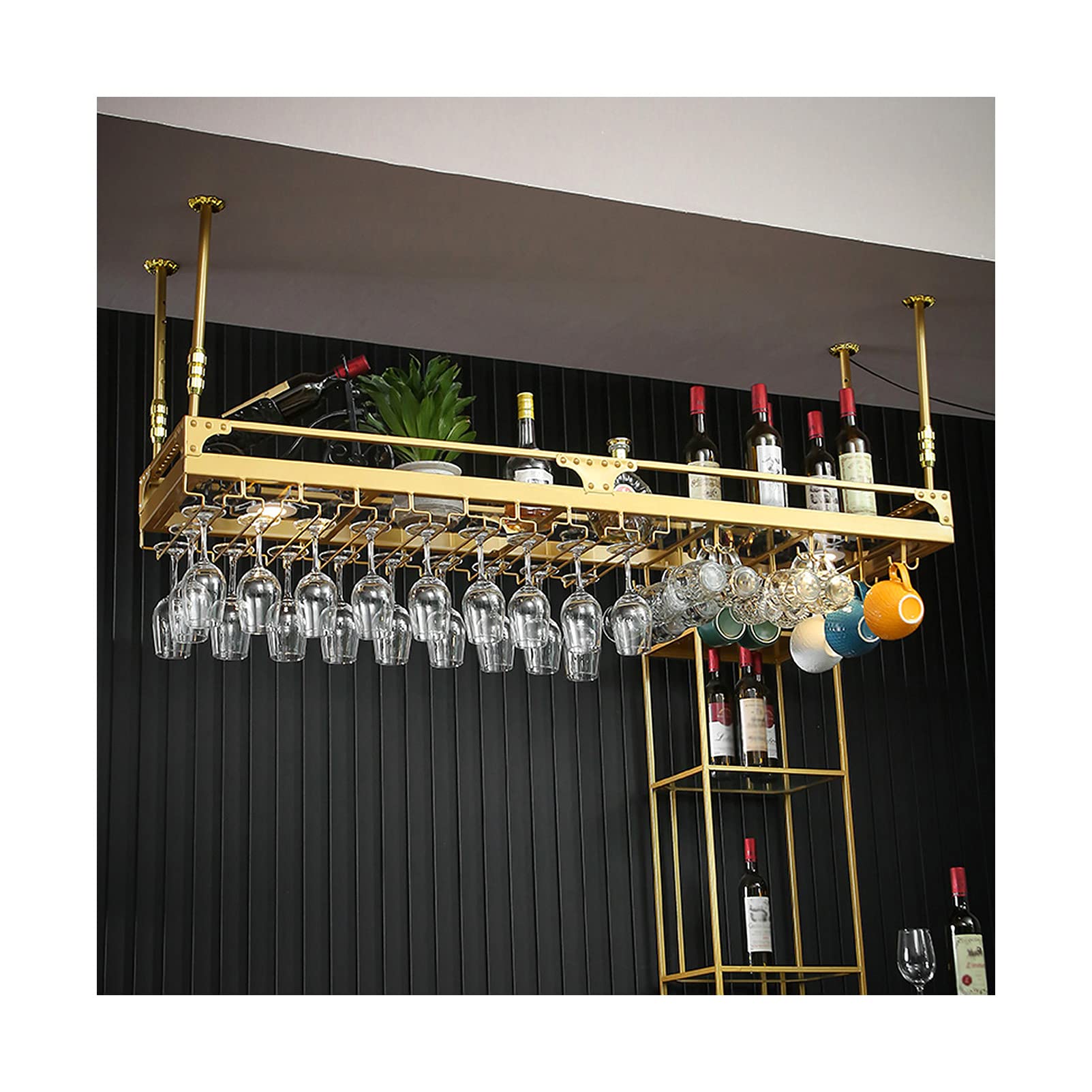 Étagère de rangement à vin suspendue pour une ambiance bar chic à la maison
