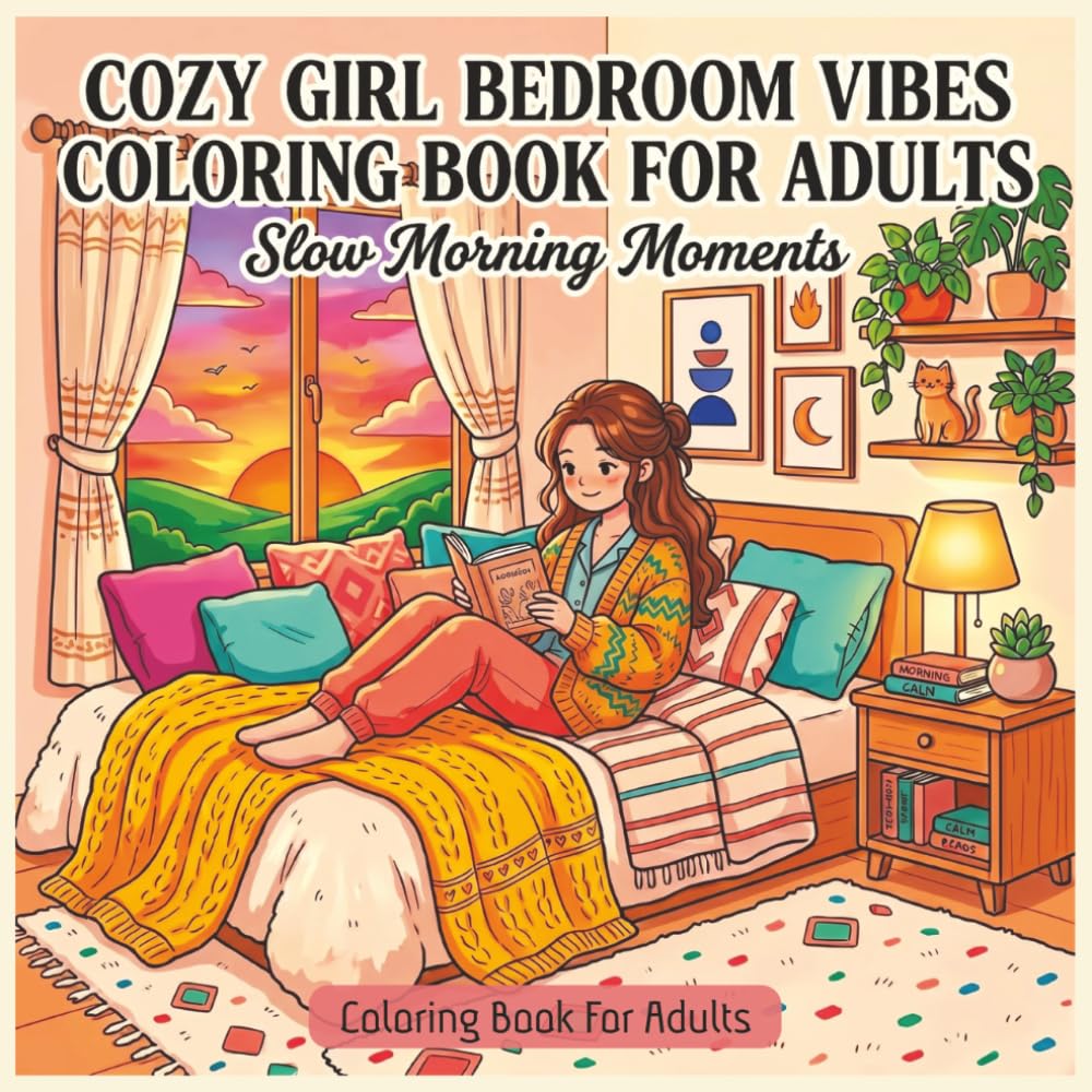 Cozy Girl Bedroom Vibes Coloring Book Slow Morning Moments: A Cute & Relaxing Adult Coloring Book Filled with Warm, Peaceful Bedroom Scenes, Soft Routines, and Gentle Everyday Joy