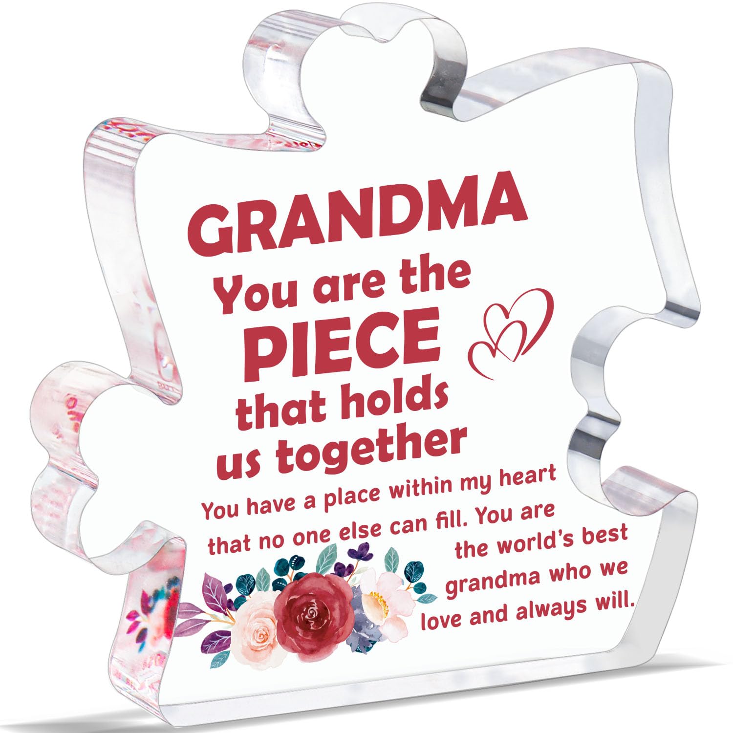 Grandma Gifts for Mothers Day from Grandkids, Grandmother Mother's Day Decoration Birthday Gifts, Grandma Nana Grandparents Present from Granddaughter Grandson, Grandmother Acrylic Plaque Desk Sign