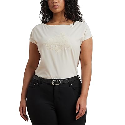 Lauren Ralph Lauren Plus Size Grieta Short Sleeve T Shirt Women