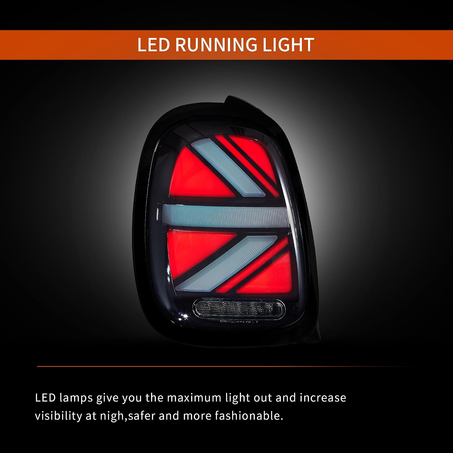 VLAND LED Tail Lights Compatible For [ 2014-2022 BMW Mini Cooper F55 F56 F57 ] With Sequential Turn Signal Rear Lamp assembly, Black Circle & Smoked Lens Style (Not For R Series)