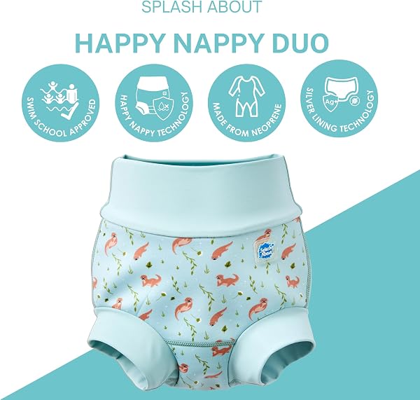 Baby & Toddler Happy Nappy Duo Reusable Swim Nappy with Silver Lining - 2