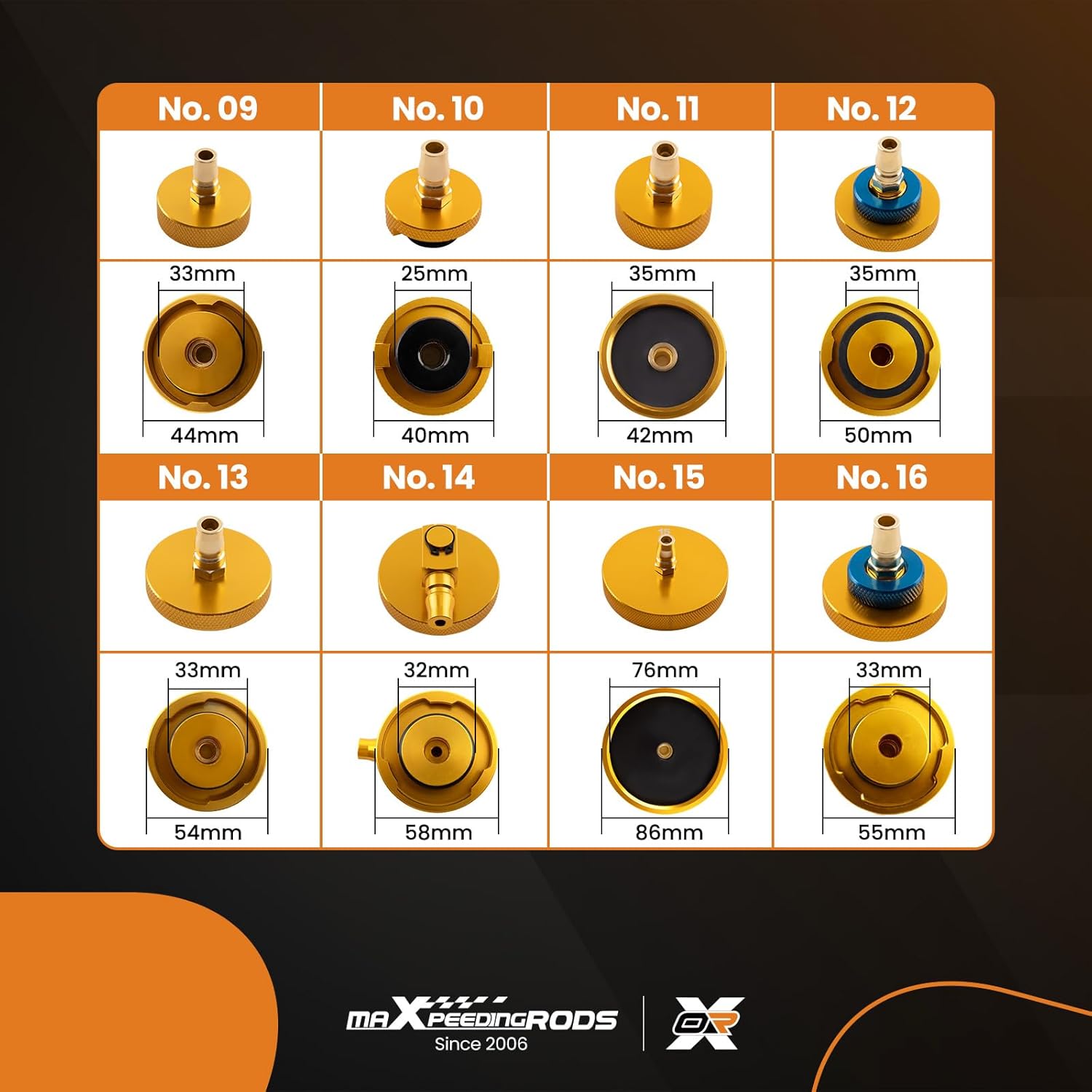 maXpeedingrods 17PCS Brake Bleeder Adapter Kit, Master Cylinder Bleeder Kit, Aluminum Brake Pressure Bleeder Tool Kit, for Most Vehicles Brake Fluid Bleeding or Refilling