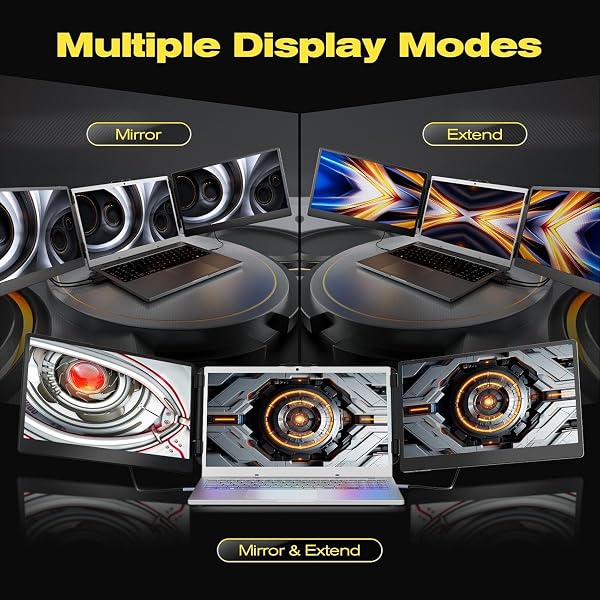 KEFEYA Moniteur Portable pour Ordinateur Portable, 14" Full HD IPS Display, Extension D'écran pour Ordinateur Portable,Compatible avec Mac Windows - 3