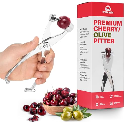 Cherry Pitter Tool Pit Remover with Locking Mechanism | Cherry Picker | Cherry Seed Remover for Baking, Olive Pitter Kitchen Accessories | Cherry Pitters Machine for Making Fresh Cherry Dishes