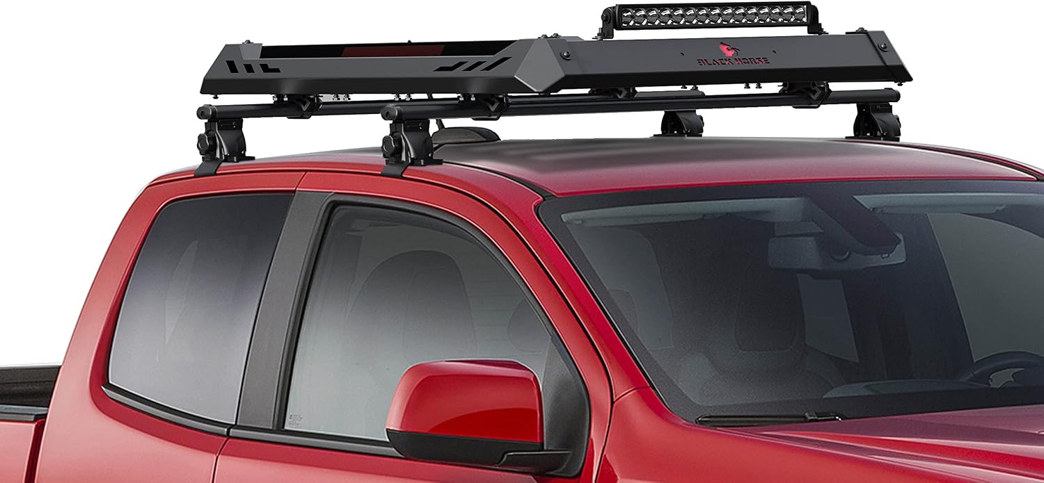 Black Horse Traveler aluminum Roof mounted cargo basket Rack (50"x13"x15") Black Compatible with 2016-2022 Chevrolet Colorado|2018-2021 Nissan Frontier|2019-2023 Ford Ranger-TRRB252