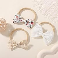 Vista 9 de doboi 20 piezas de lazos para el cabello para niñas bebés, diademas de nailon suave, bandas elásticas para el cabello, accesorios para el cabello