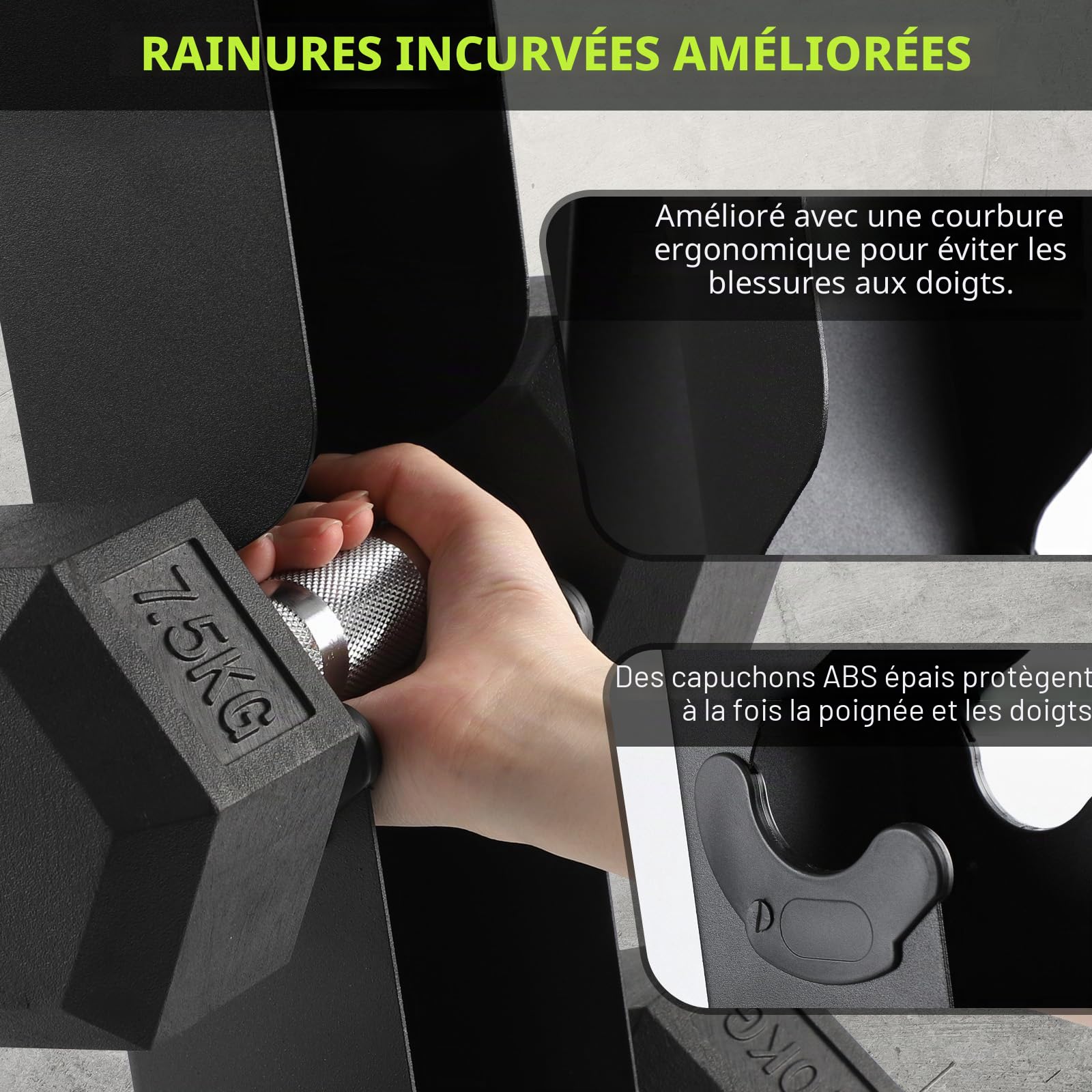 PhysKcal Support d'haltères en acier pour salle de sport en 3/5/6 niveaux | Robuste et solide, capacités de charge de 100 à 400 kg. Organisateur de rangement pour salle de sport à domicile